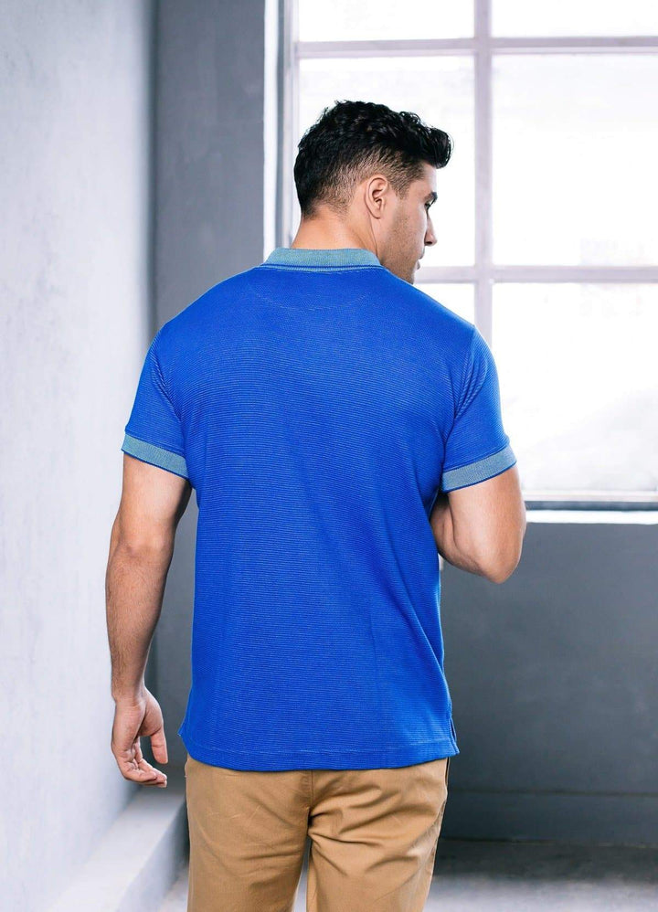 Men Blue Polo T Shirt (Slim Fit )