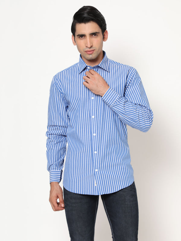 Classic Blue and White Stripes Shirt