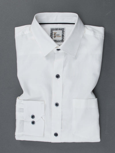 White Solid Casual Wear Shirt