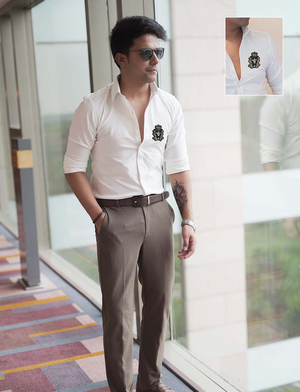Classic White Premium Shirt withBeetle in Crown patch