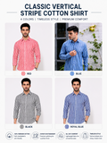 Classic Vertical Stripe Cotton Shirt | with 4 Colors