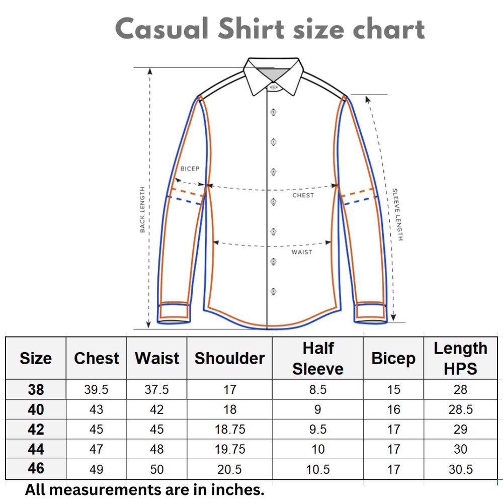 Shirt Theory Size Chart