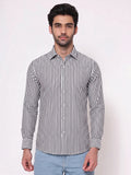 Classic Black and White Striped Casual Shirt