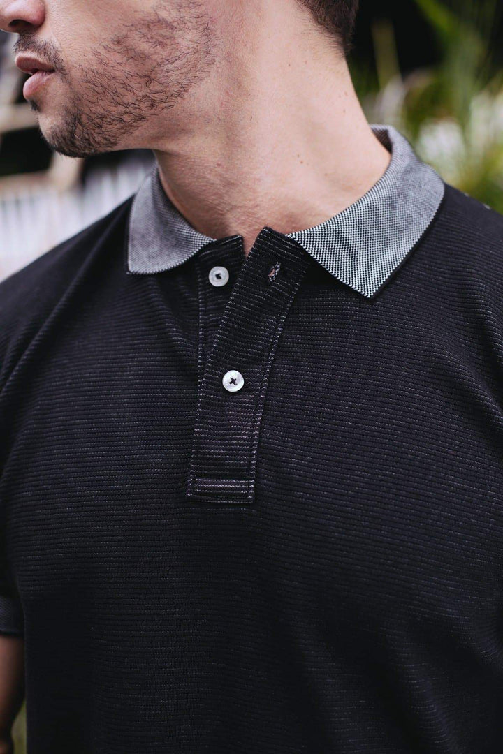 Men Black Polo T Shirt (Slim Fit )