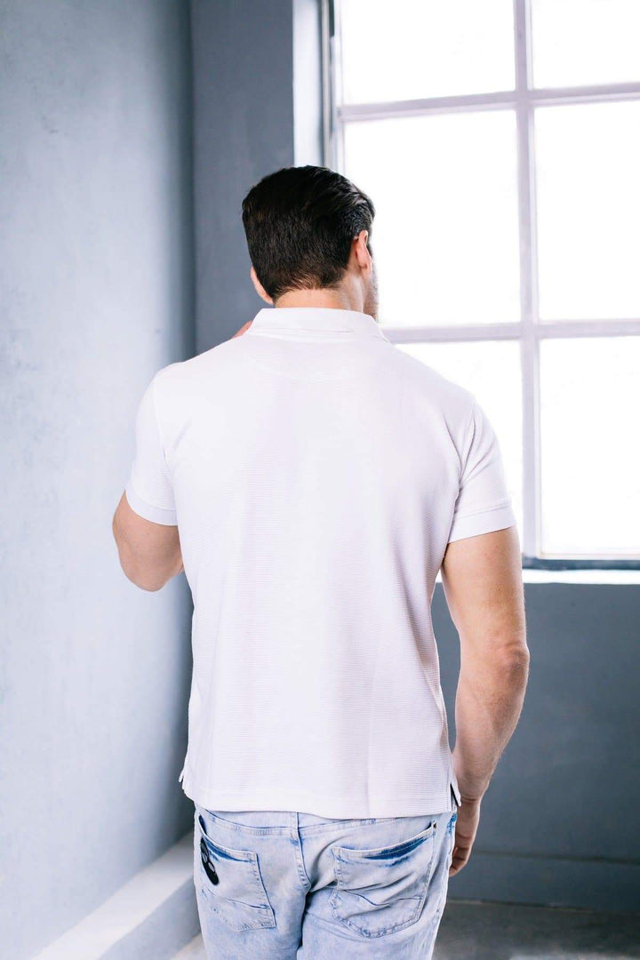 Men White Polo T Shirt (Slim Fit )
