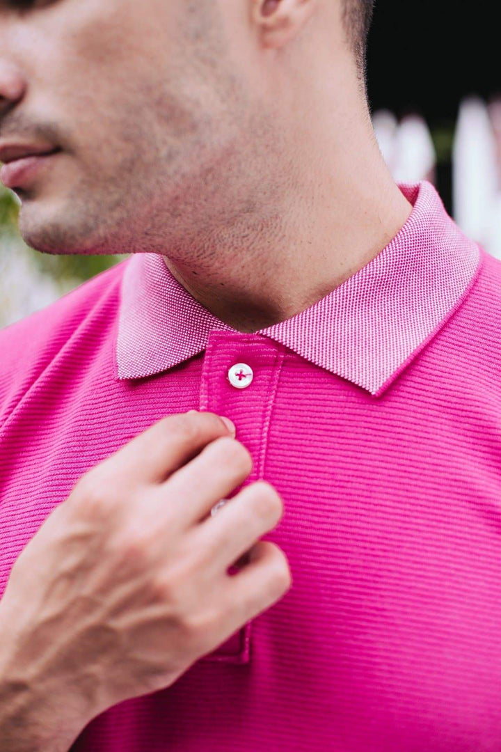 Men Pink Polo T Shirt (Slim Fit)